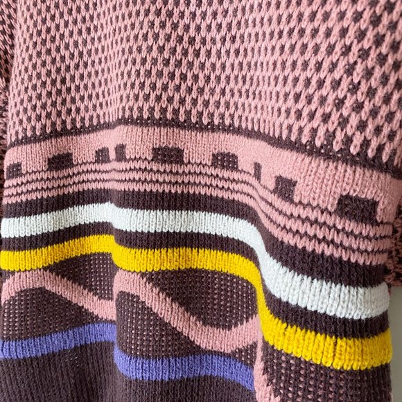 Cropped Knit Sweater, Pink Brown, Made in USA, NWOT, Size M - Picture 3 of 4